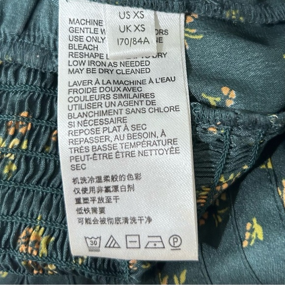 Free People Isabella Silky Floral Blouse in Jewel Forest Ruffle Detail - Picture 10 of 11